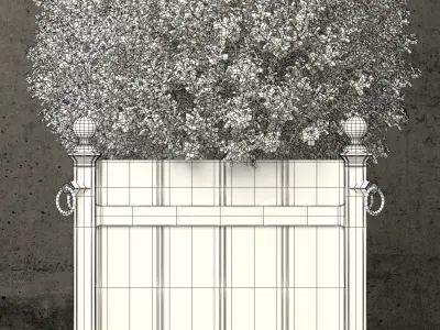 Restoration Hardware versailles wood panel planters 3D model