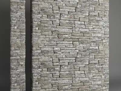 Stone Wall 3D model 2