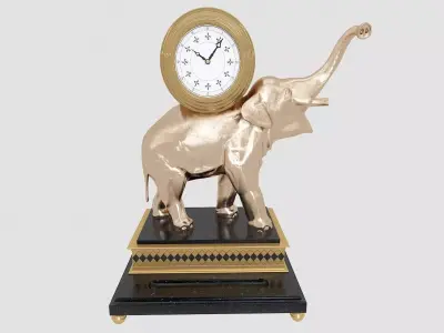 Golden Elephant Clock 3D model