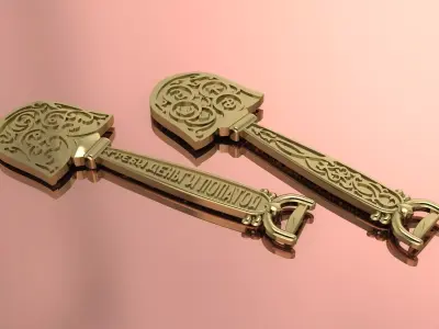 Shovel Jewelry Accessory Gold 3D print model