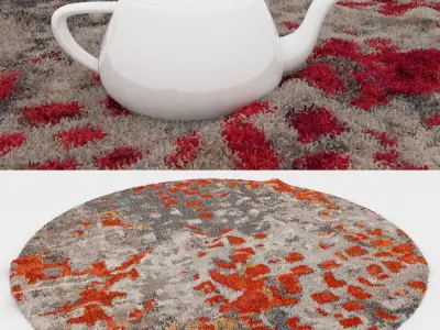 Round Rug Set 140 3D model