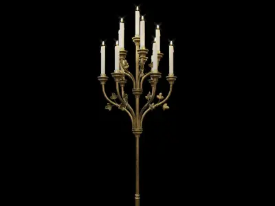 Floor Standing Candle Holder Low-poly 3D model