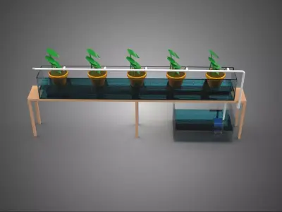 HYDROPONIC GROWTH PLANT FARMING DRIP IRRIGATION SYSTEM GARDENING 3D model