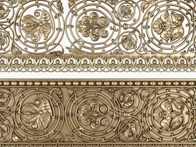 Classic grille moulding for cnc 3D model