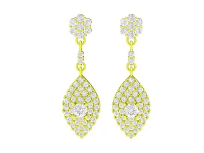 A5451 Luxury Diamond Drop Earrings 3D print model