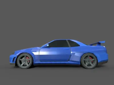 Nissan Skyline GTR R34 Low-poly 3D model