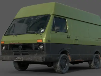 VW Van LT Volkswagen Lowpoly Low-poly 3D model