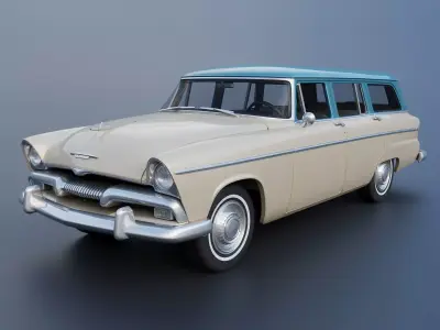 Plymouth Belvedere 4 Door Suburban 1955 3D print model