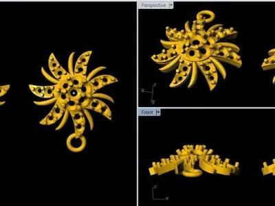 Studs Earrings 3dm and stl file 3D print model