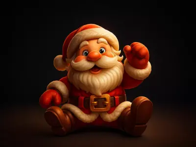 Adorable Chibi Santa Claus Figurine Festive Holiday Christmas 3D print model