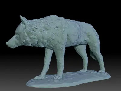 Wolf Statue Print Ready 3D model