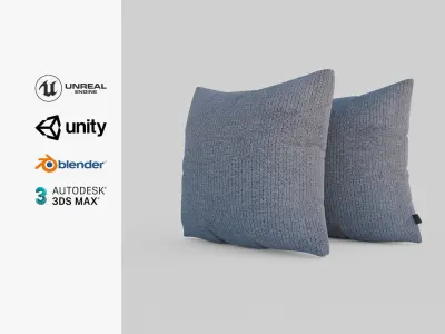 Cushion Rice Stitch Grey Low-poly 3D model