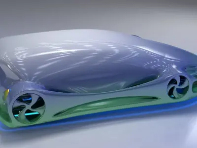 Futuristic Car HD 09 3D model