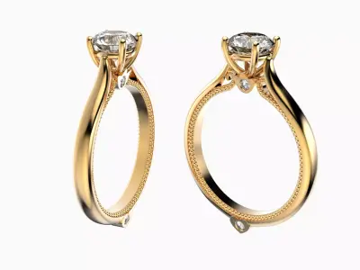 Engagement heart ring 16-20 sizes R29 3D print model