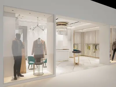  Luxury Clothes Store 3D Model Interior Scene 3D model