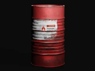 Low Poly Oil Barrel - PBR Game-Ready Asset Low-poly 3D model