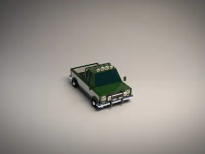 Low-Poly Cartoon Pickup Truck Low-poly 3D model