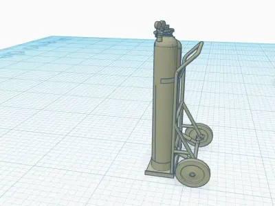 soldier car with oxygen and acetylene tank  1-87 scale H0 3D print model