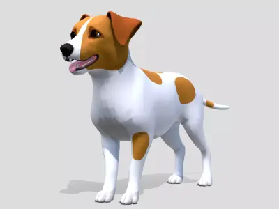 Cartoon Dog - Jack Russell Terrier Low-poly 3D model