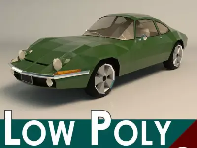 Low Poly Muscle Car 03 Low-poly 3D model