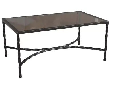 Black Metal Glass Top Coffee Table Low-poly 3D model
