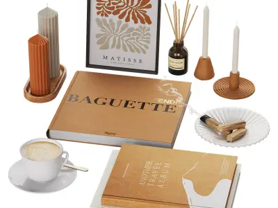 Autumn Orange Decorative Set 3D model