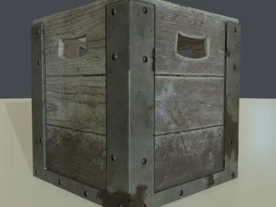 PBR Wooden Container Low-poly 3D model