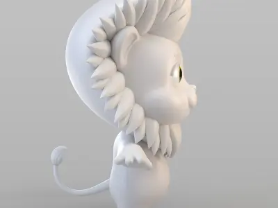 Cartoon Biped Lion 3D model