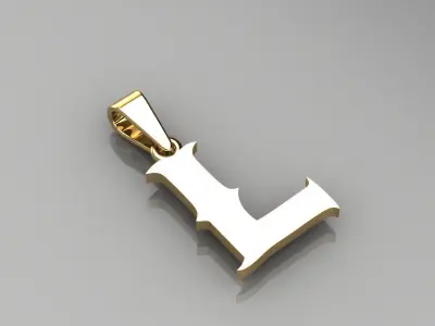 L alphabate pendant  3D print model