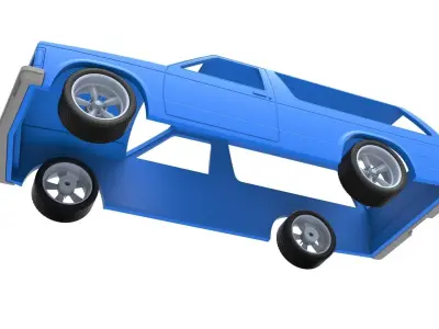 Shell and wheels Chevrolet S10 Blazer 1991 Scale 1 to 25 3D print model