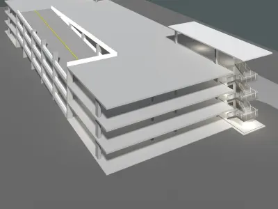 Parking garage building in structure 25-27 3D model