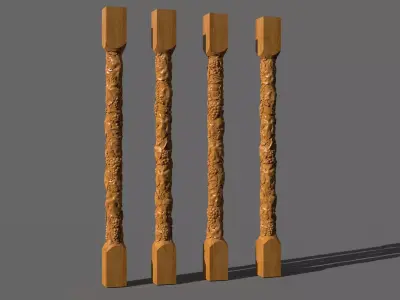 Grapes Column for Cnc Milling 3D model
