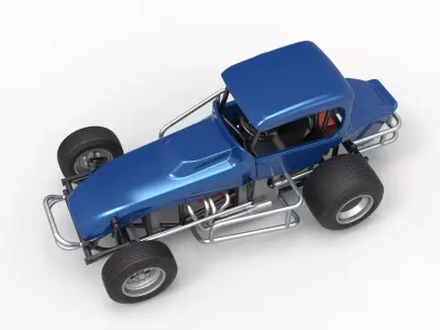 Vintage Sprint car Version 2 Scale 1 to 25 3D print model