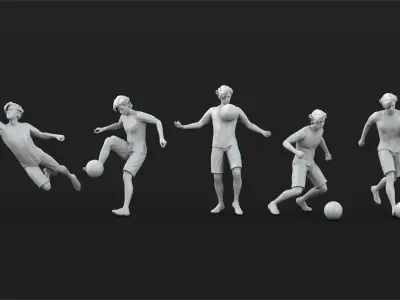 25 Soccer player figure 3D model