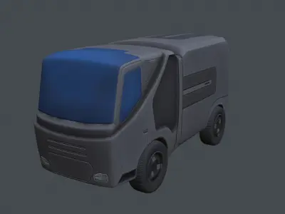 Futuristic stylized truck Low-poly 3D model