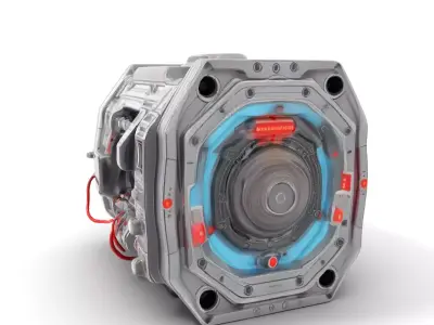 Futuristic SciFi Engine Model Pack with LED Accents Low-poly 3D model