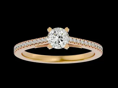 Solitaire ring model 3D print model 5