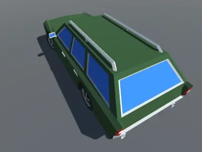 Muscle Car Station Wagon MOBILE READY Low-poly 3D model