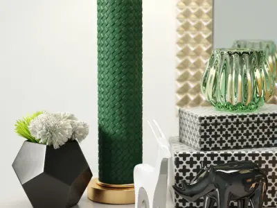 Sideboard Decorative Set 01 3D model