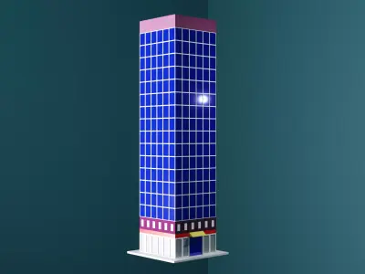 Free 3D Building Low Poly Game Ready Free low-poly 3D model