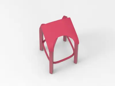 Leaf Barstool Low-poly 3D model