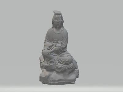 Guanyin Bodhisattva Sitting Statue 3D print model