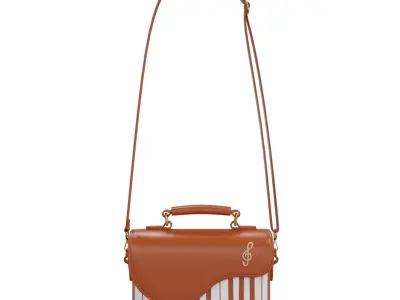 Piano Key Pattern Square Bag Low-poly 3D model