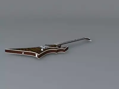 Abstract figured maple top guitar Free 3D model