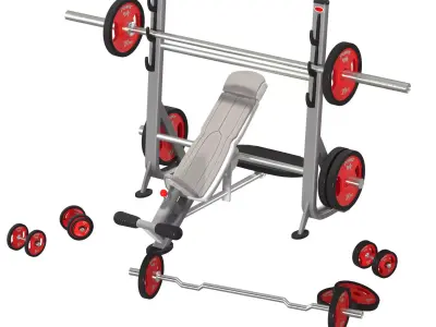 halter dumbbell 3D model