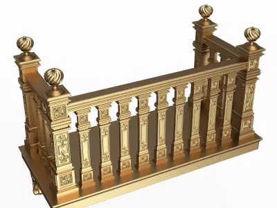 Classic Balcony 02 Low-poly 3D model