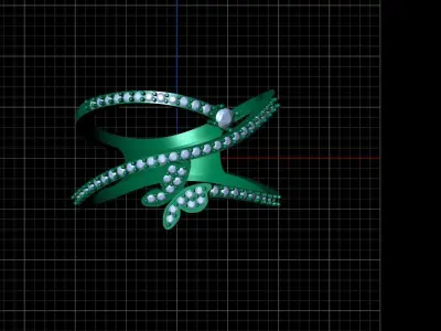 Butterfly Ring with round gemstones Free 3D print model