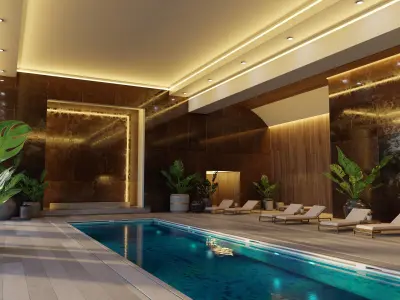 Luxury Swimming Pool 3D model - blend - fbx - obj 3D model