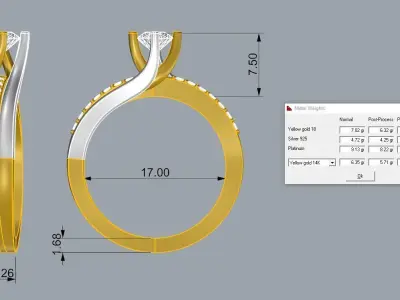 Gold ring  3D print model get