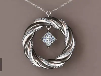 Twist diamond pendant 3D print model